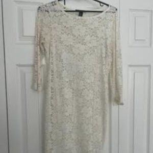 Forever21 Off-White Lace Bodycon Dress